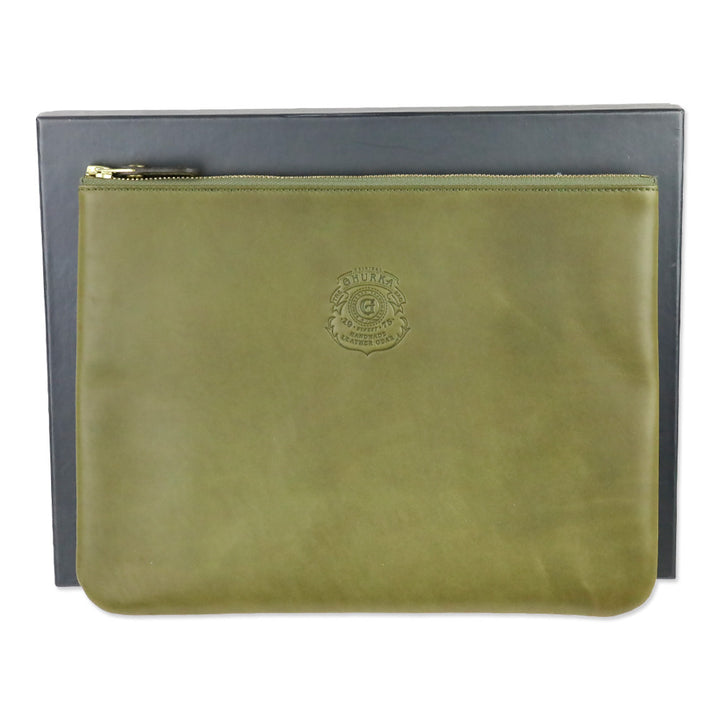 Ghurka Olive Green Leather Pouch II No. 64