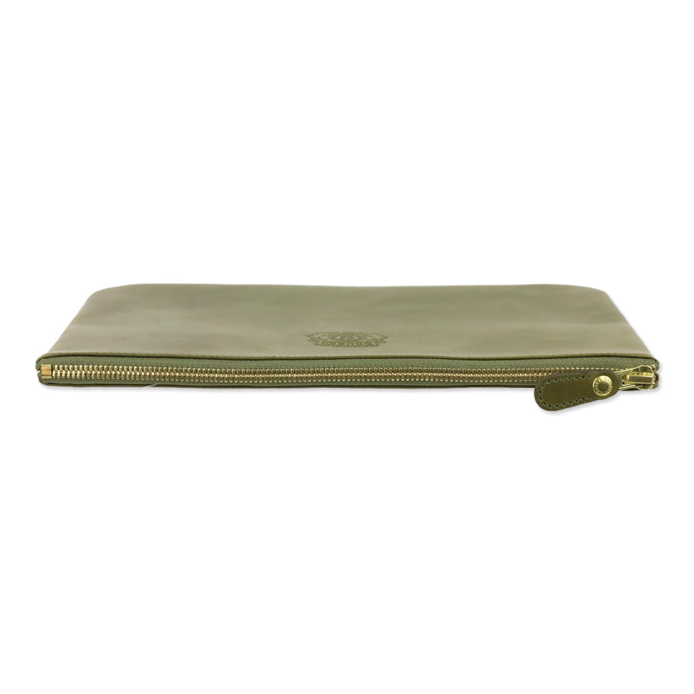 Ghurka Olive Green Leather Pouch II No. 64