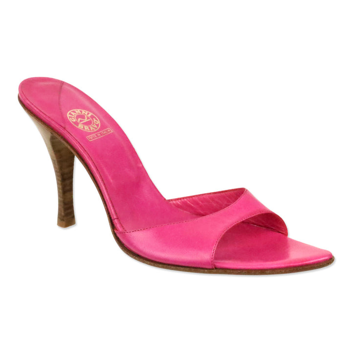 Gianni Bravo Hot Pink Leather Pointed Mules