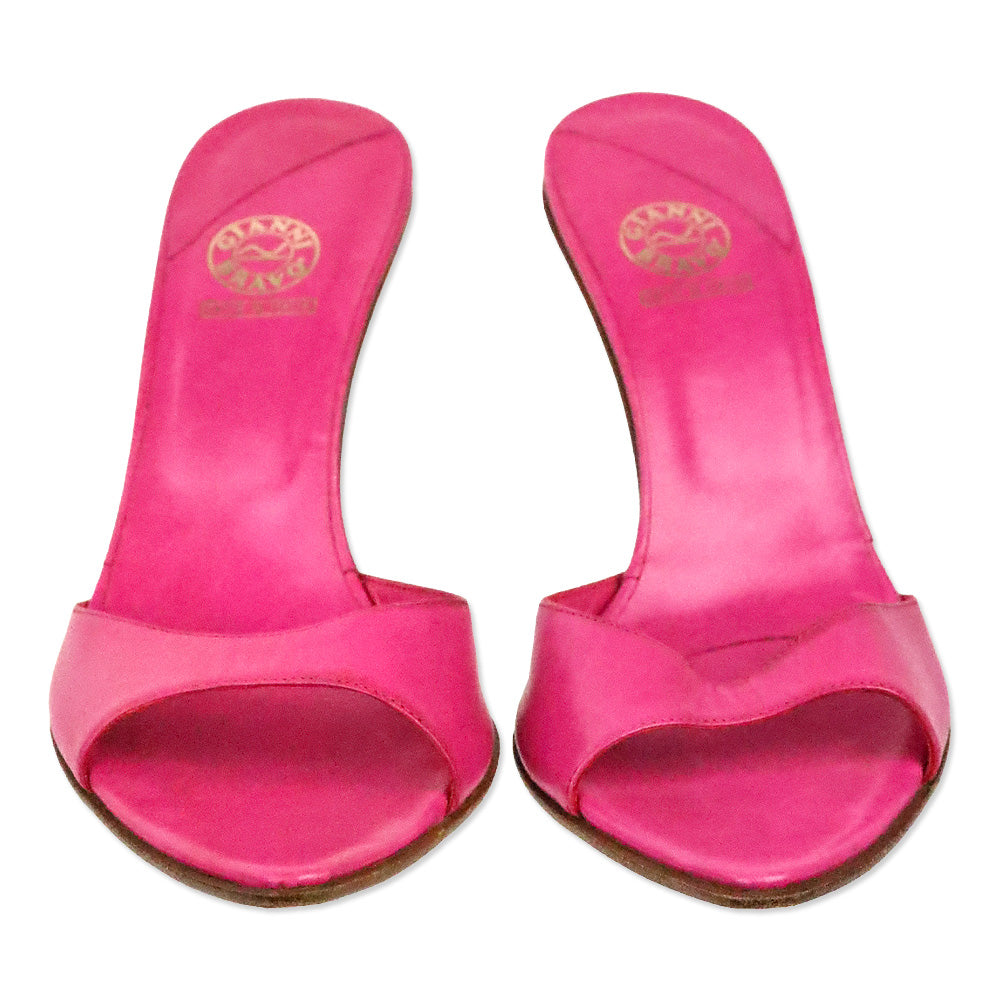 Gianni Bravo Hot Pink Leather Pointed Mules