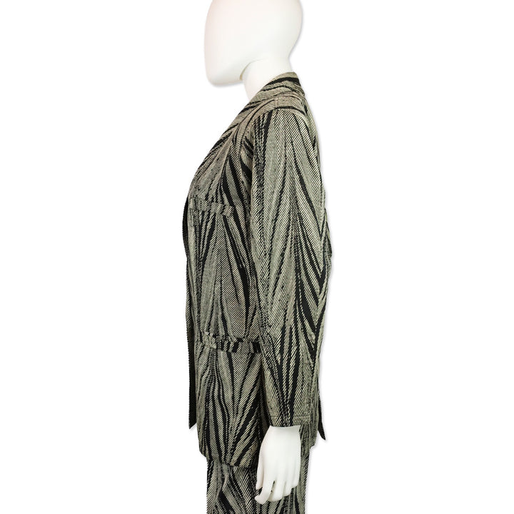 Gianni Versace Black/Cream Psychedelic Print Blazer