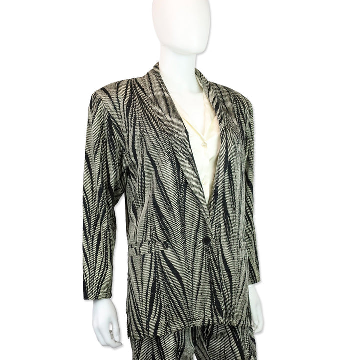 Gianni Versace Black/Cream Psychedelic Print Blazer