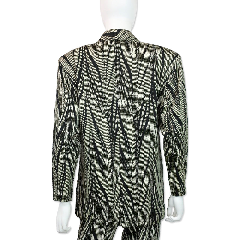 Gianni Versace Black/Cream Psychedelic Print Blazer