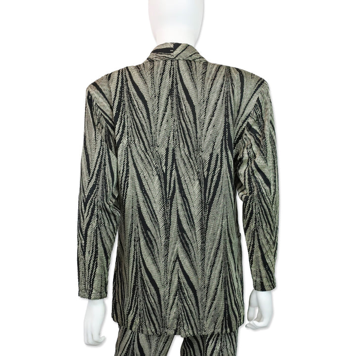 Gianni Versace Black/Cream Psychedelic Print Blazer