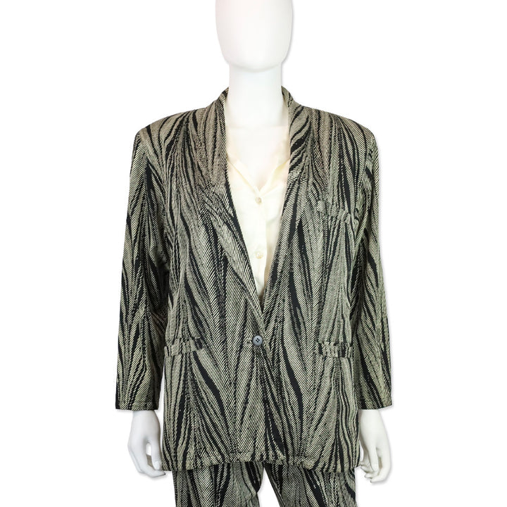 Gianni Versace Black/Cream Psychedelic Print Blazer