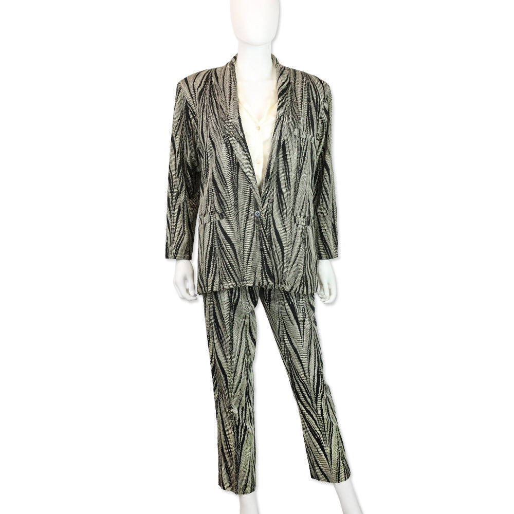 Gianni Versace Black/Cream Psychedelic Print Pants