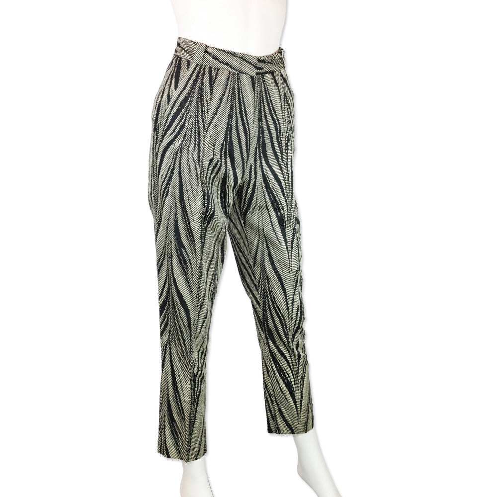Gianni Versace Black/Cream Psychedelic Print Pants