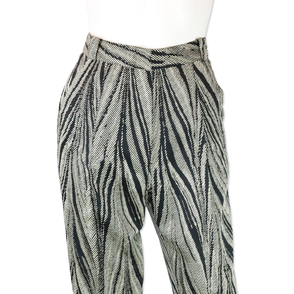 Gianni Versace Black/Cream Psychedelic Print Pants
