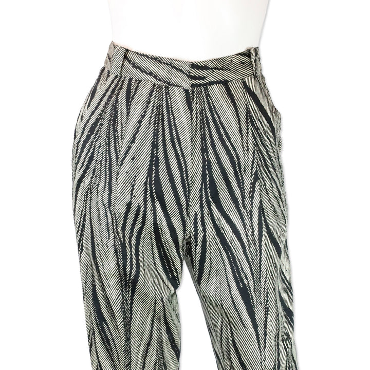 Gianni Versace Black/Cream Psychedelic Print Pants