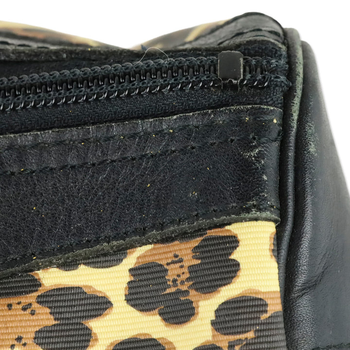 Gianni Versace Gold Baroque Leopard Print Top Handle Bag