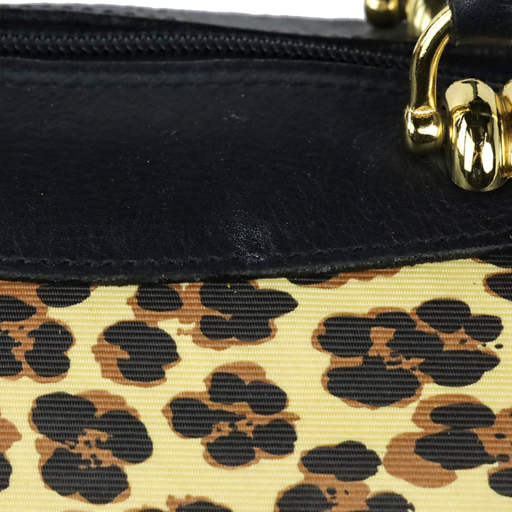 Gianni Versace Gold Baroque Leopard Print Top Handle Bag
