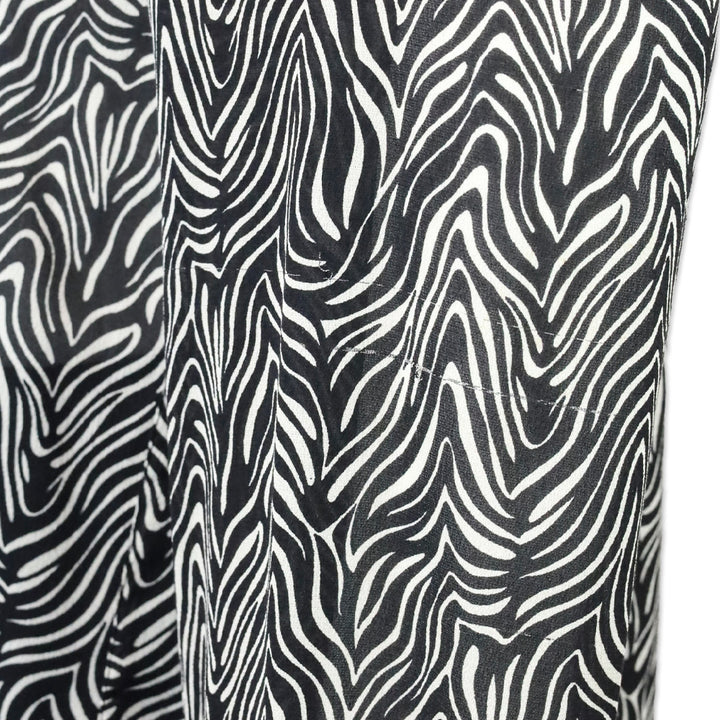 Gianni Versace Zebra Print Silk Chiffon Button Up Blouse