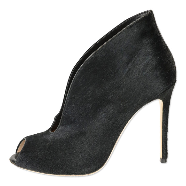 Gianvito Rossi Black Calf Hair Vamp 105 Booties