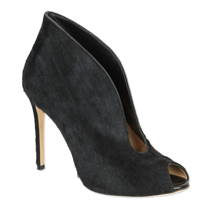 Gianvito Rossi Black Calf Hair Vamp 105 Booties