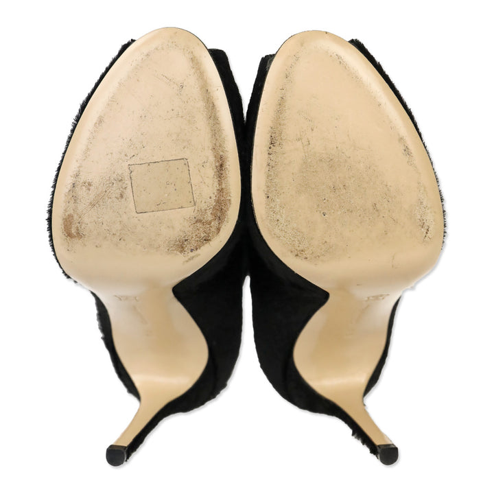 Gianvito Rossi Black Calf Hair Vamp 105 Booties