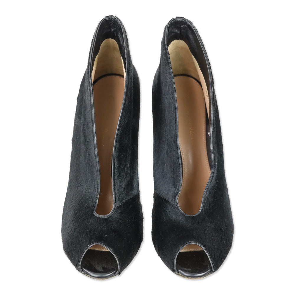 Gianvito Rossi Black Calf Hair Vamp 105 Booties