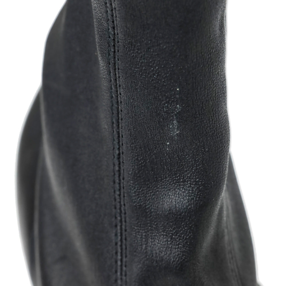 Gianvito Rossi Black Leather Peep Toe Heeled Boot