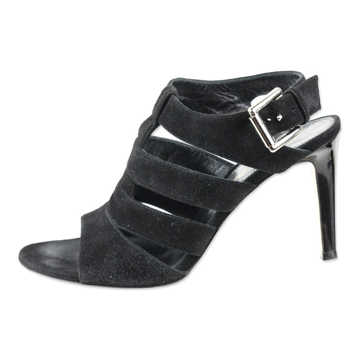 Gianvito Rossi Black Suede Cut-Out Pumps