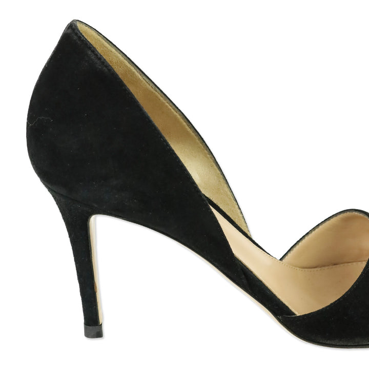 Gianvito Rossi Black Suede D'Orsay Pumps