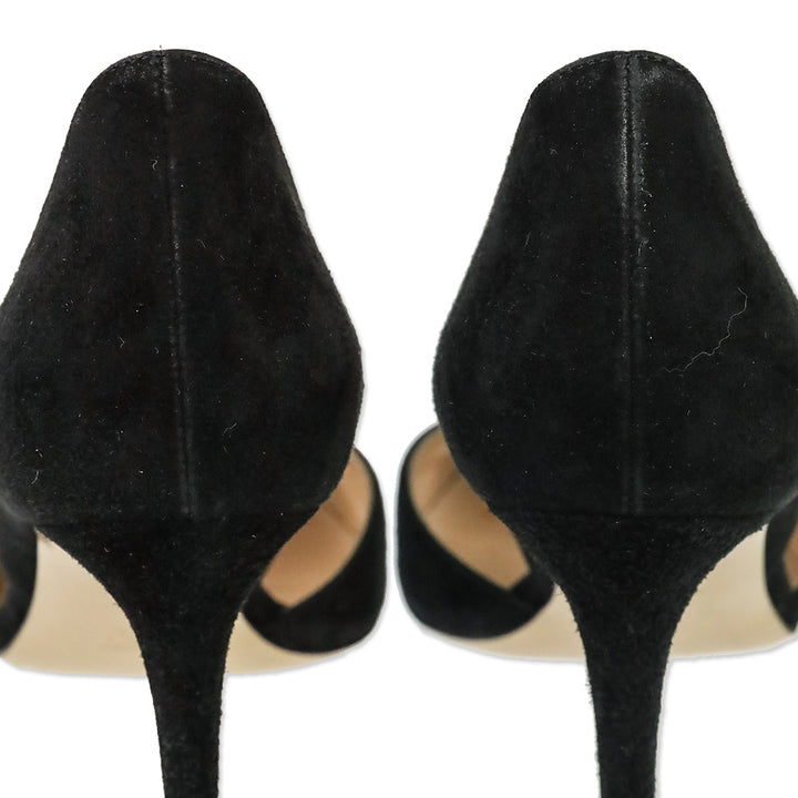 Gianvito Rossi Black Suede D'Orsay Pumps