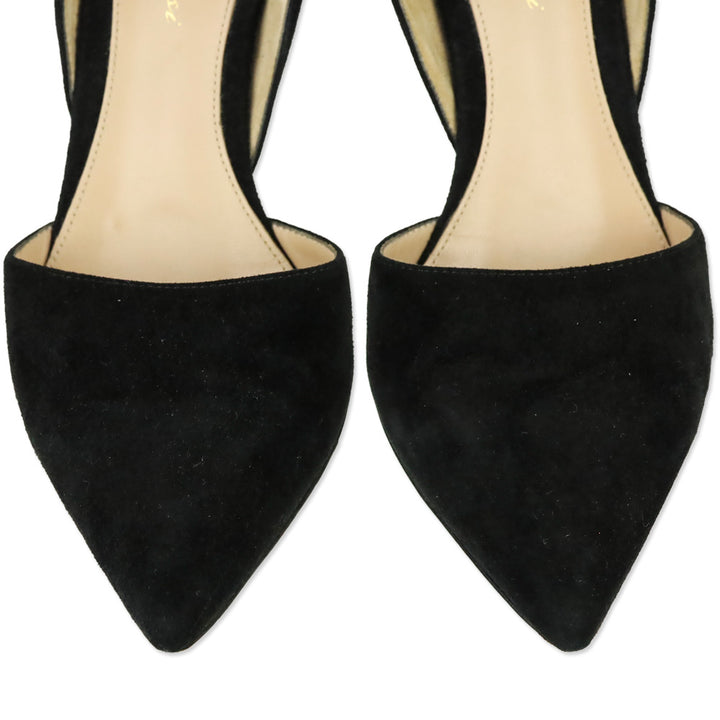 Gianvito Rossi Black Suede D'Orsay Pumps