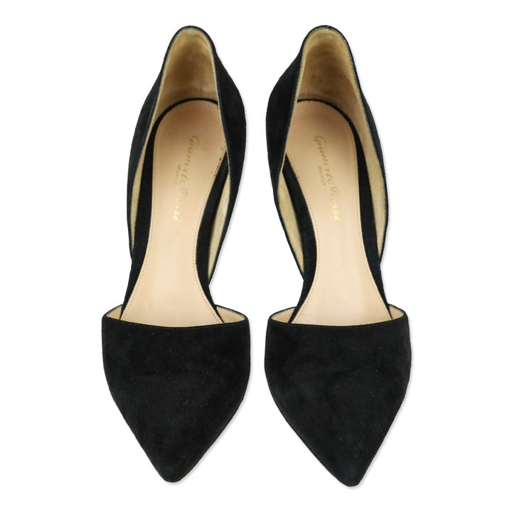 Gianvito Rossi Black Suede D'Orsay Pumps
