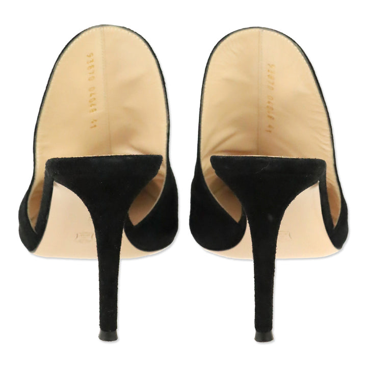 Gianvito Rossi Black Suede Heeled Mule