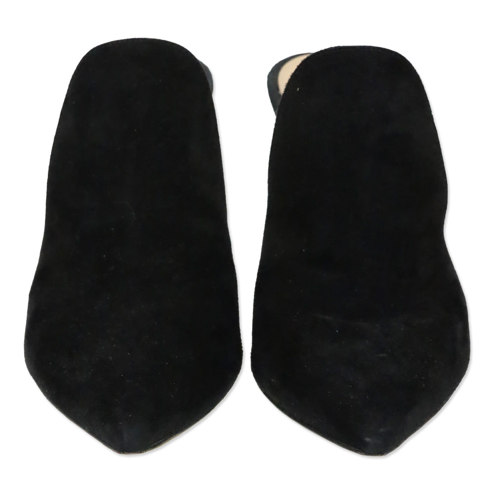 Gianvito Rossi Black Suede Heeled Mule
