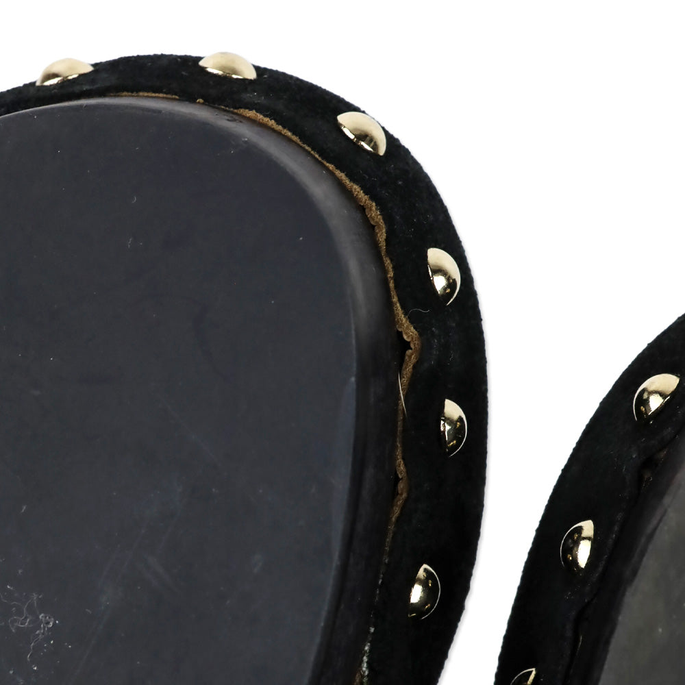 Gianvito Rossi Black Suede Napa Braid Loafer Clogs