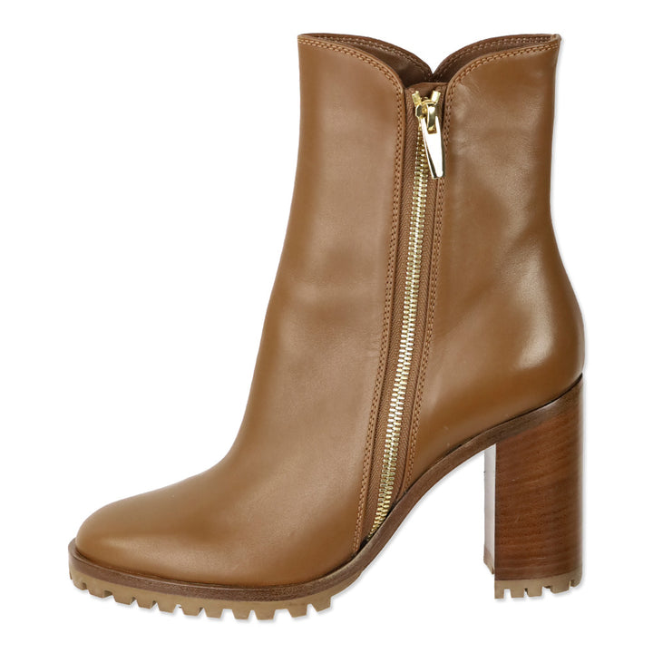 Gianvito Rossi Brown Leather Heeled Ankle Boot