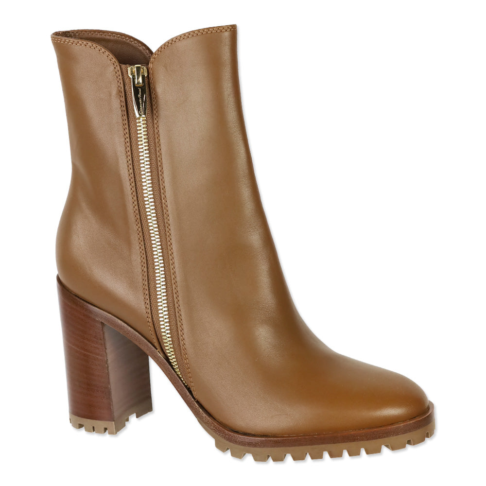 Gianvito Rossi Brown Leather Heeled Ankle Boot