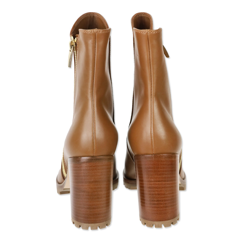 Gianvito Rossi Brown Leather Heeled Ankle Boot