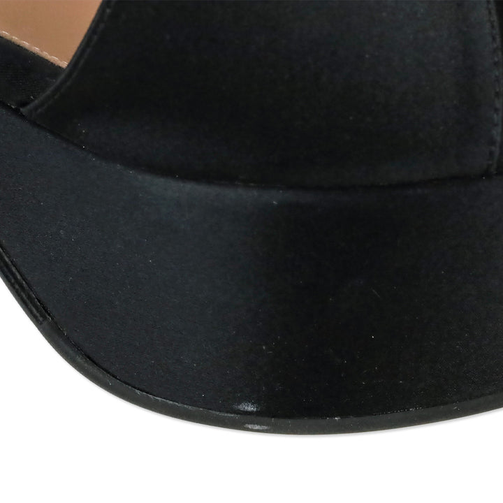 Gianvito Rossi Carol 35 Black Satin Platform Sandals
