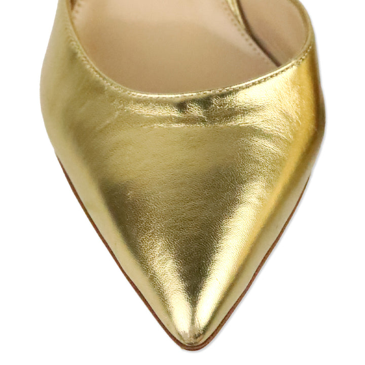 Gianvito Rossi Gold Nappa Crystal Ankle-Strap Sandal