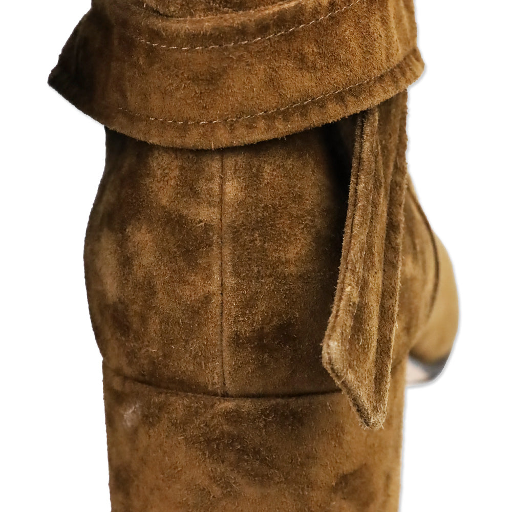 Gianvito Rossi Leslie Brown Suede Wrap Ankle Boot
