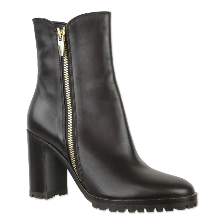 Gianvito Rossi Moka Brown Calf Leather Zip 85mm Boots