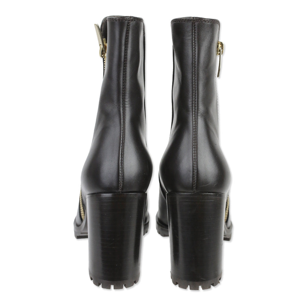 Gianvito Rossi Moka Brown Calf Leather Zip 85mm Boots