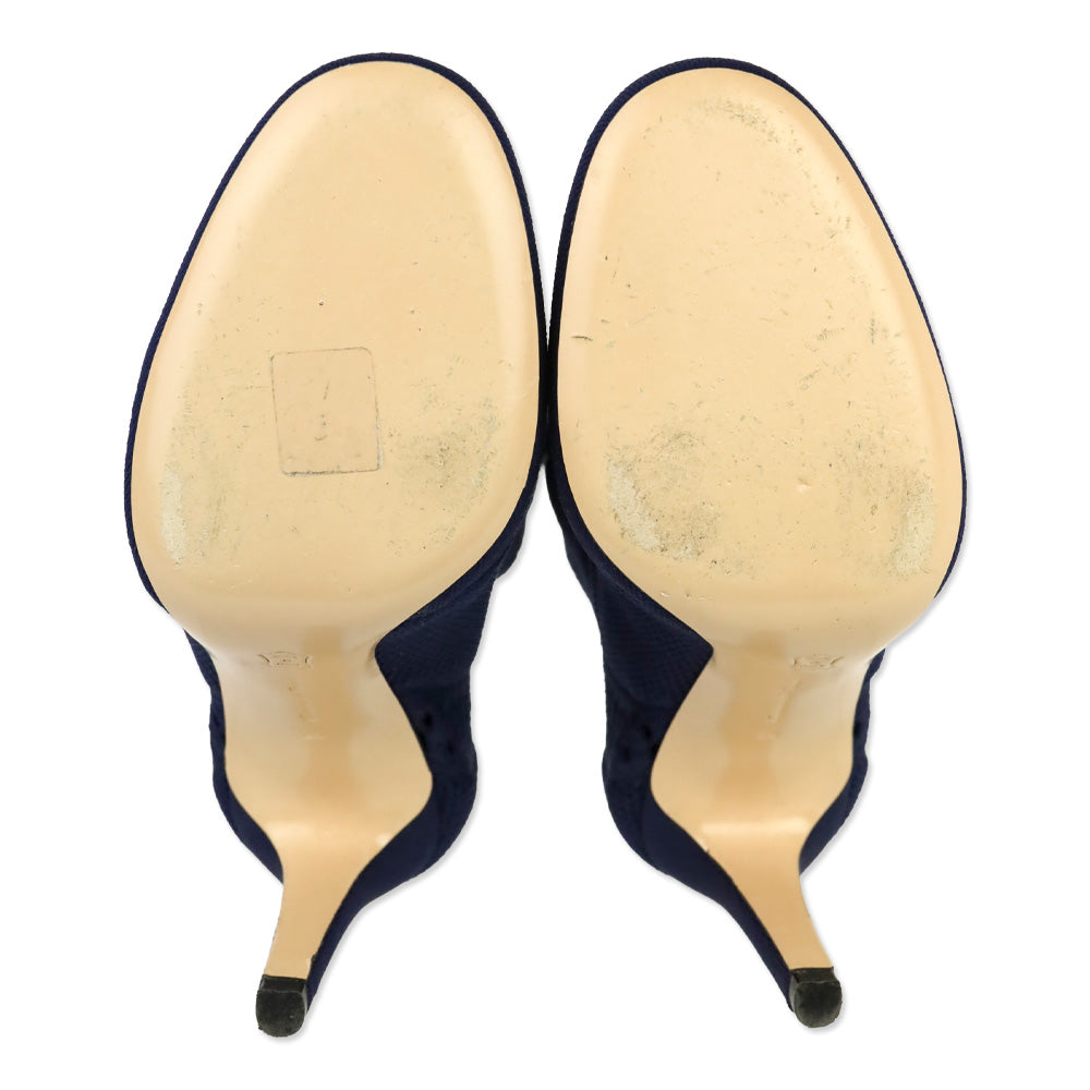 Gianvito Rossi Poseidon Blue Knit Lace-Up Bootie