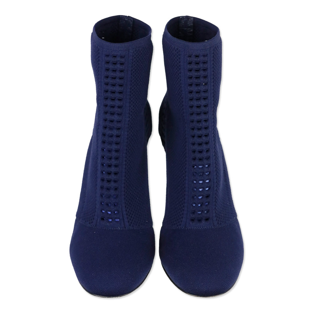 Gianvito Rossi Poseidon Blue Knit Lace-Up Bootie