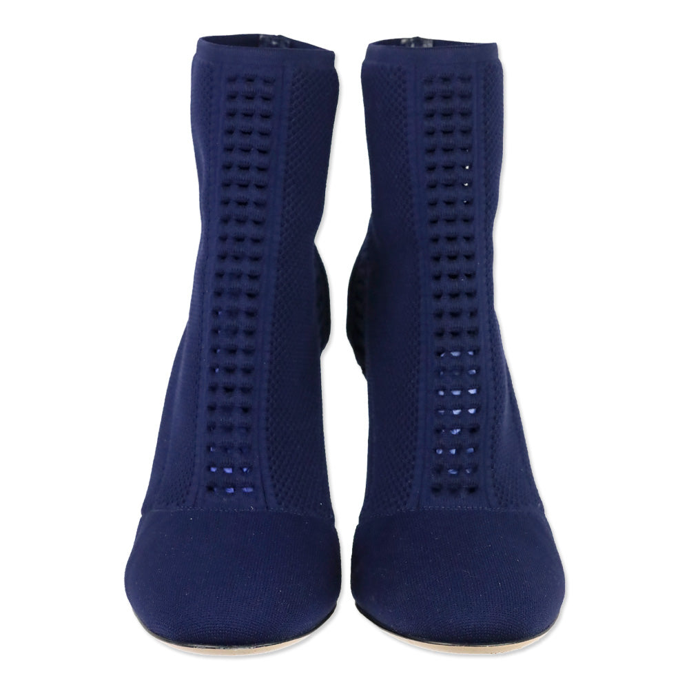 Gianvito Rossi Poseidon Blue Knit Lace-Up Bootie