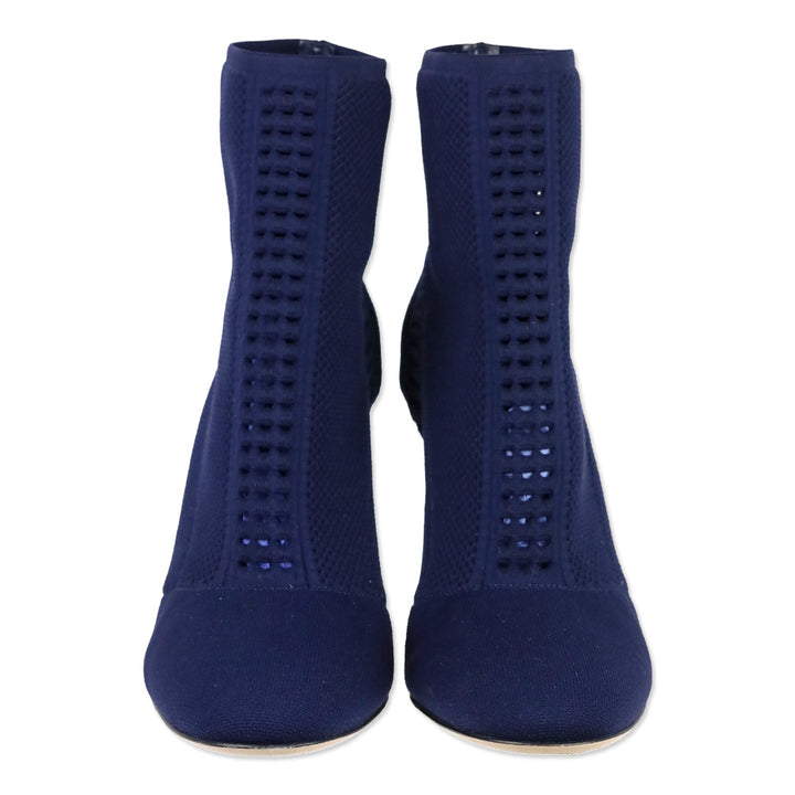 Gianvito Rossi Poseidon Blue Knit Lace-Up Bootie