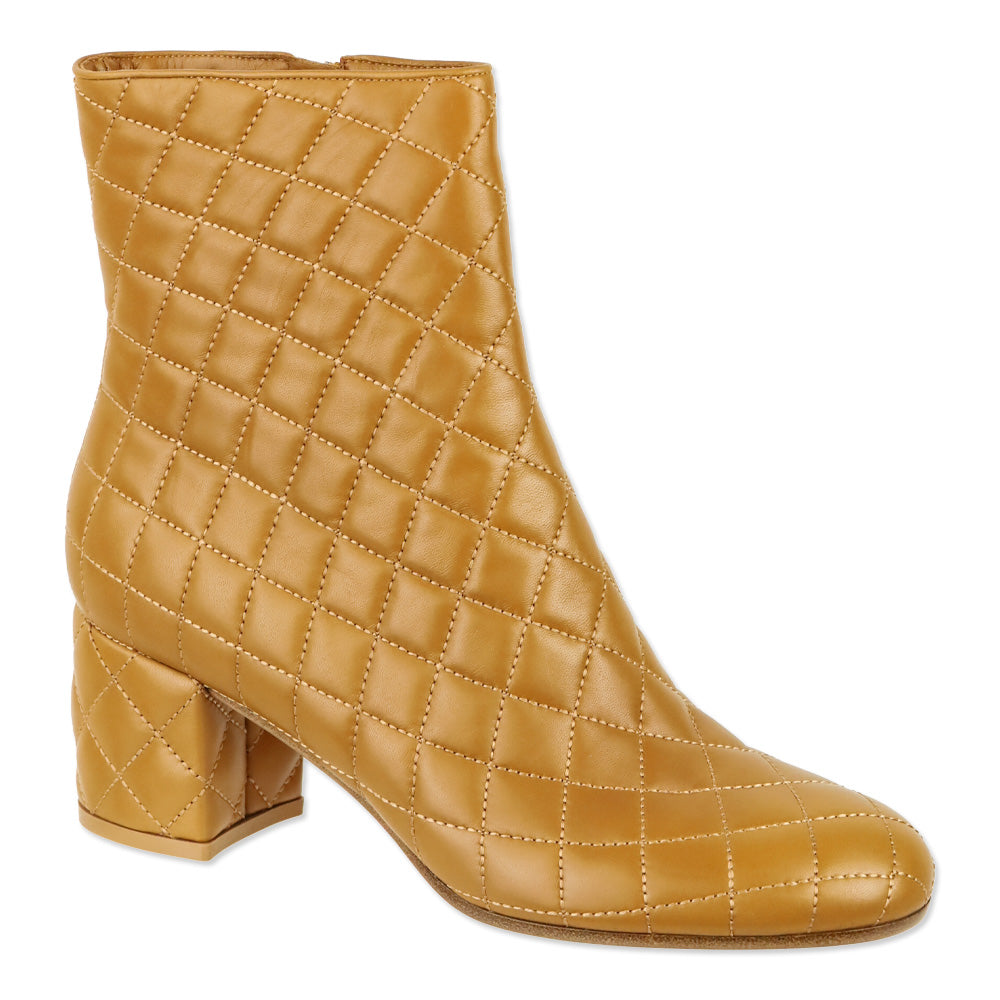 Gianvito Rossi Tan Quilted Leather Ankle Boot