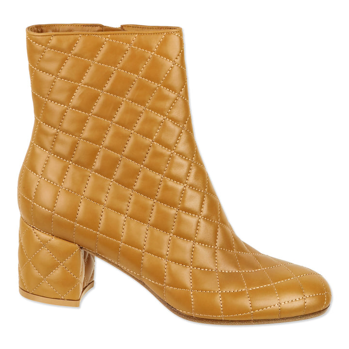 Gianvito Rossi Tan Quilted Leather Ankle Boot