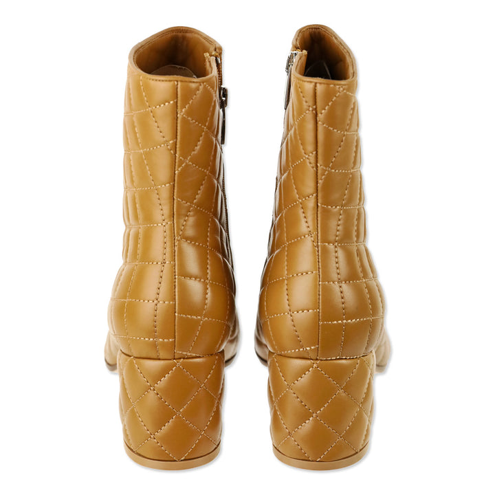 Gianvito Rossi Tan Quilted Leather Ankle Boot
