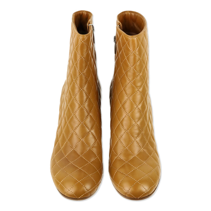 Gianvito Rossi Tan Quilted Leather Ankle Boot