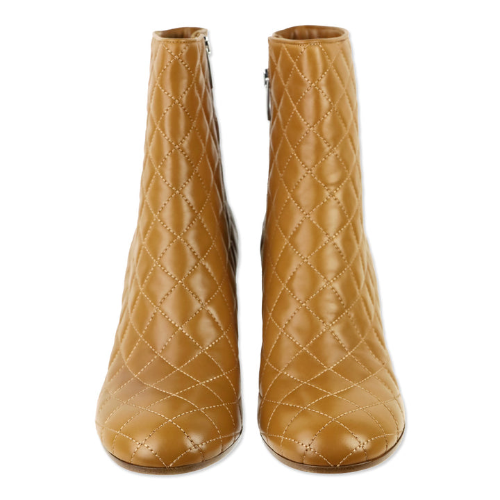 Gianvito Rossi Tan Quilted Leather Ankle Boot