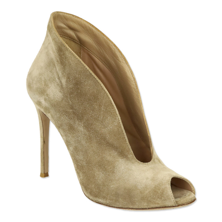 Gianvito Rossi Tan Suede Vamp 105 Booties