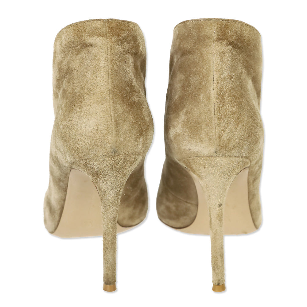 Gianvito Rossi Tan Suede Vamp 105 Booties