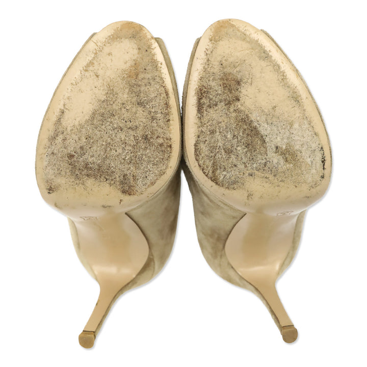 Gianvito Rossi Tan Suede Vamp 105 Booties