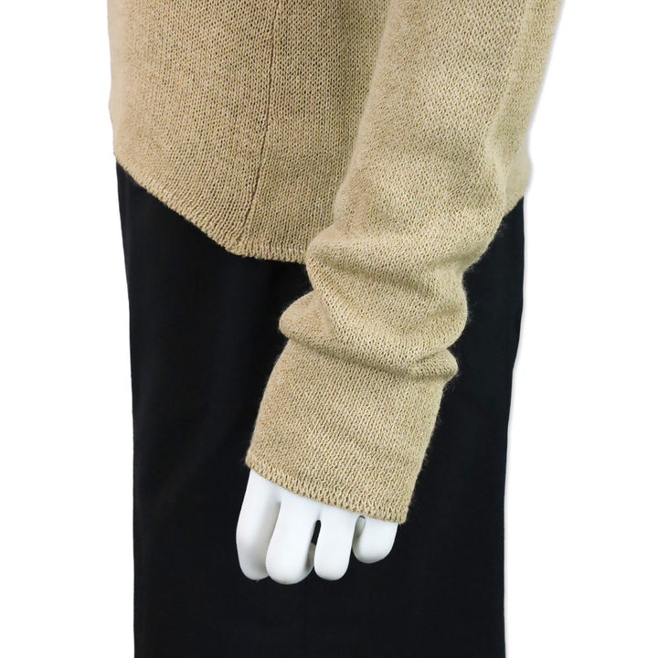 Giorgio Armani Beige Knit Long Sleeves Polo Sweater